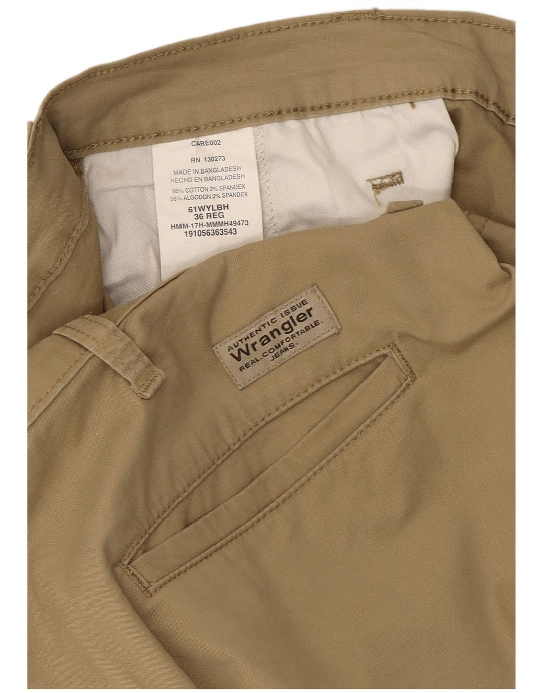 Pantaloni scurți cargo Wrangler pentru bărbați W36, mare, bej, bumbac