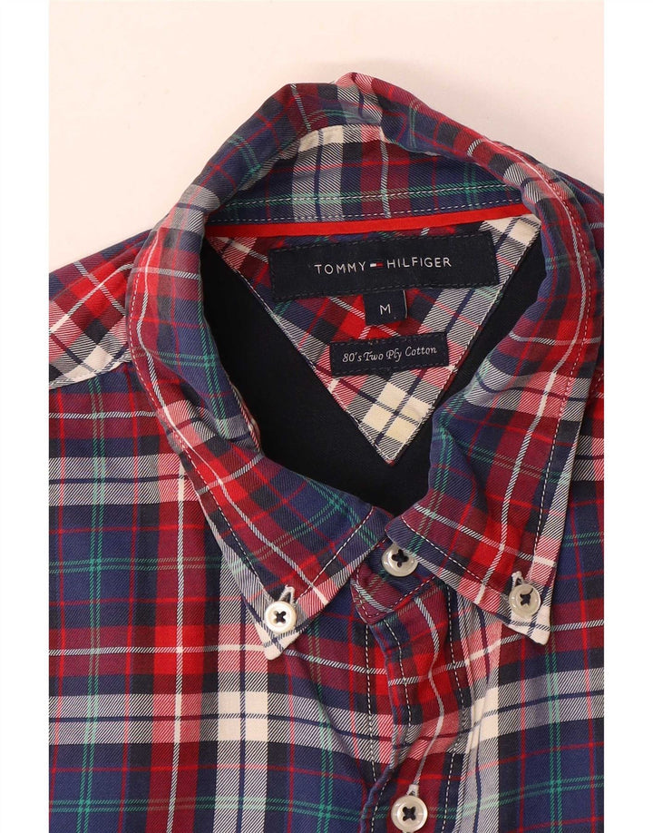 Cămașă pentru bărbați Tommy Hilfiger, bumbac carouri roșu mediu