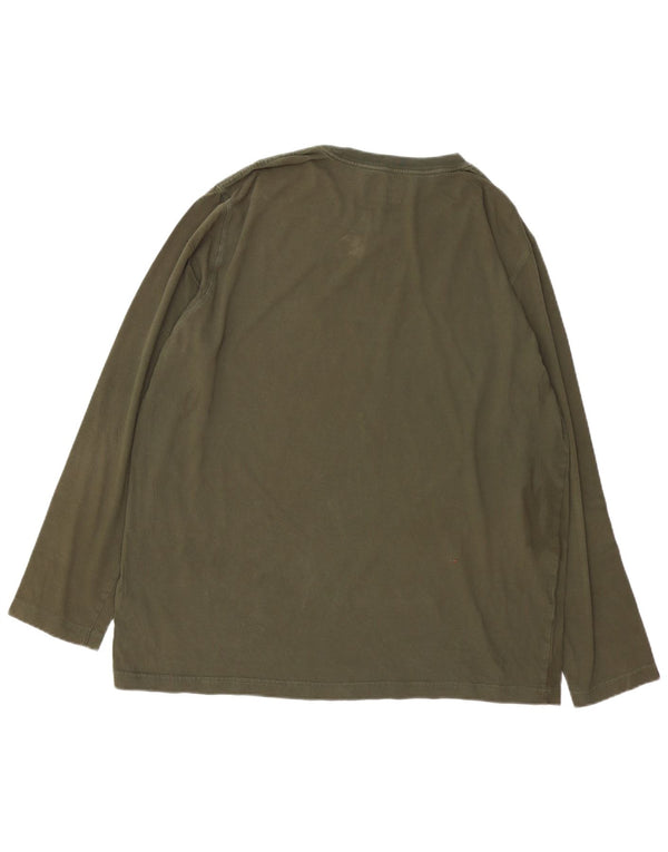 TIMBERLAND Bărbați Regular Fit Graphic Top cu mânecă lungă XL Kaki Bumbac