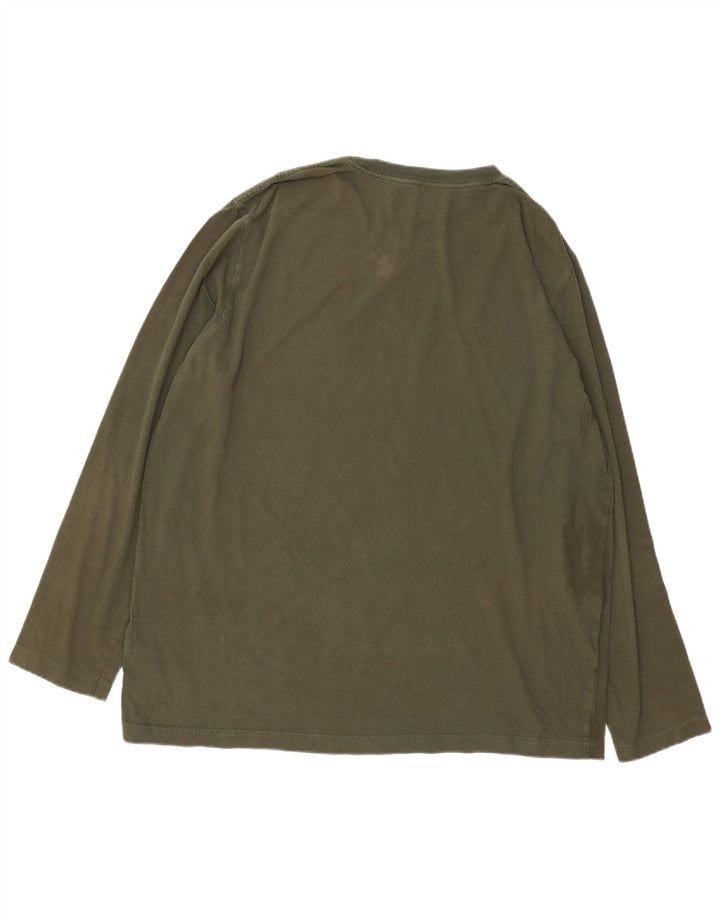 TIMBERLAND Bărbați Regular Fit Graphic Top cu mânecă lungă XL Kaki Bumbac