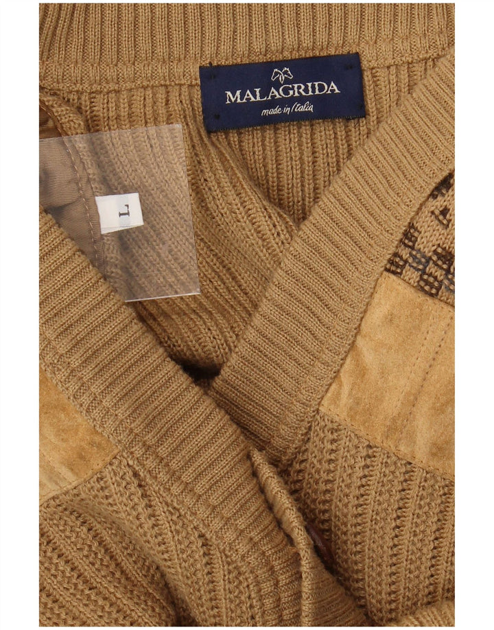 Pulover cardigan pentru bărbați Malagrida, mare, bej, geometric