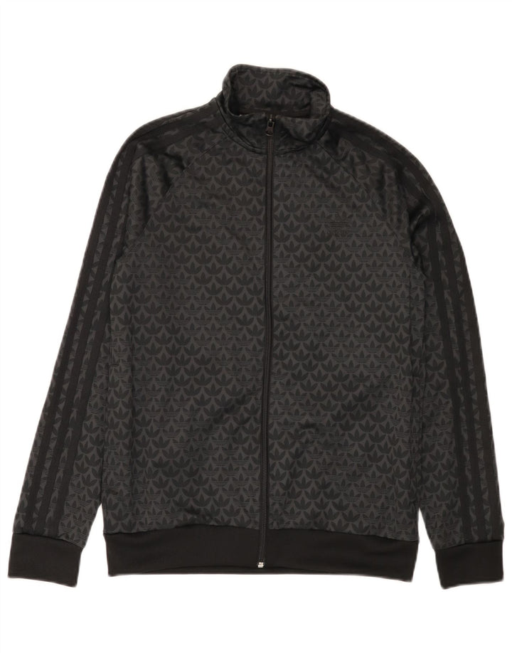 Jachetă de top pentru trening grafic Adidas pentru băieți 12-13 ani, poliester negru