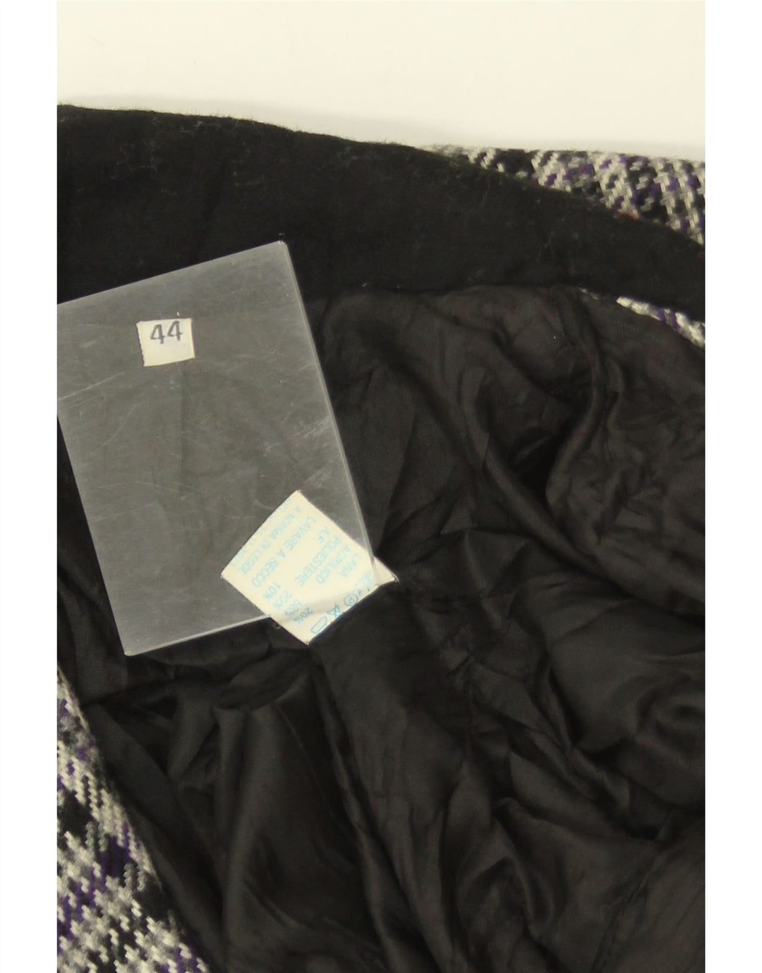 Jachetă vintage pentru femei cu 3 nasturi IT 44 Lână cu picior de găină gri mediu