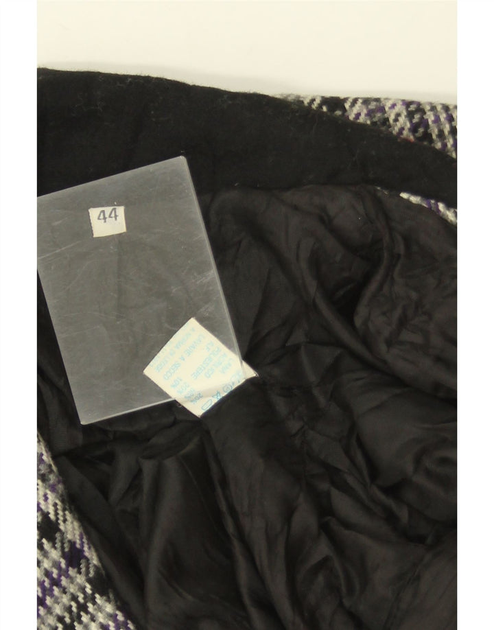 Jachetă vintage pentru femei cu 3 nasturi IT 44 Lână cu picior de găină gri mediu