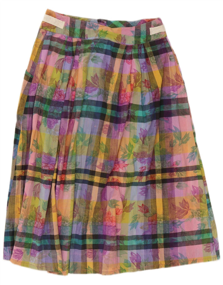 Fustă A-Line pentru Damă Vintage Medium W28 Bumbac Floral Multicolor