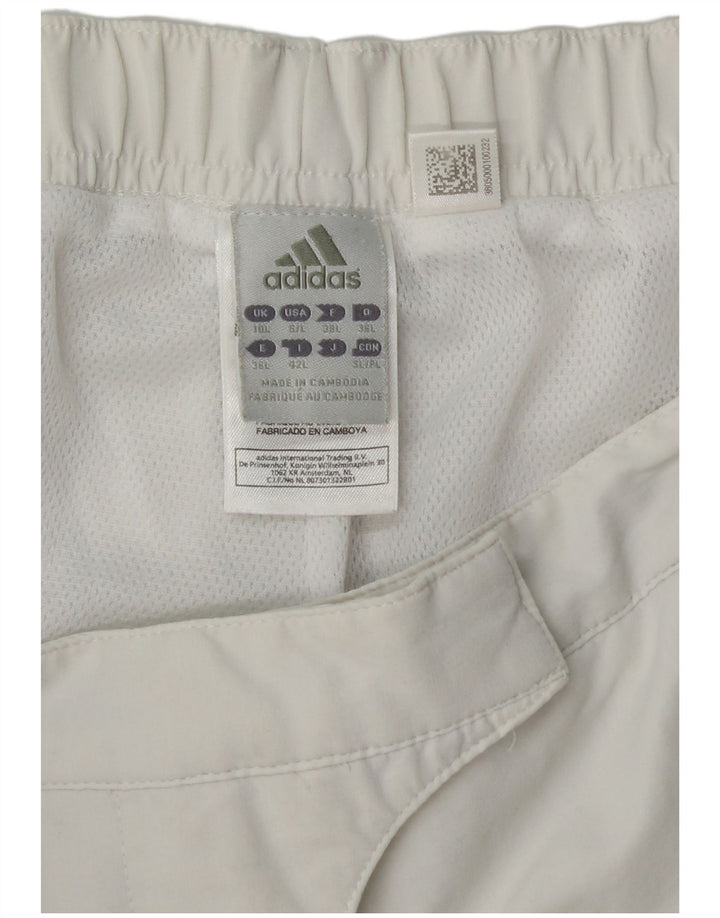 Pantaloni impermeabili pentru femei Climalite Adidas UK 10 Poliester alb mic