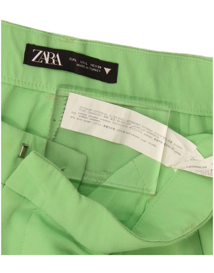 Pantaloni chino drepți pentru femei Zara L34 L33 Poliester verde