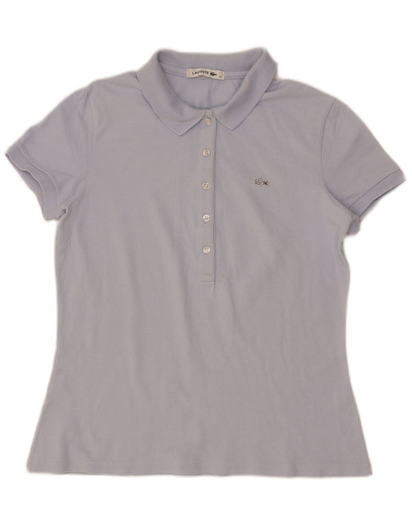 Tricou polo Lacoste pentru femei, mărimea 40, bumbac albastru mediu