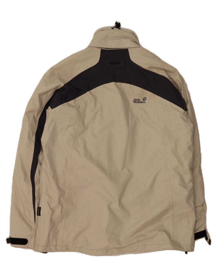 JACK WOLFSKIN Mens Windbreaker Jacket UK 46/48 2XL Grey Colourblock Vintage Jack Wolfskin and Second-Hand Jack Wolfskin from Messina Hembry 