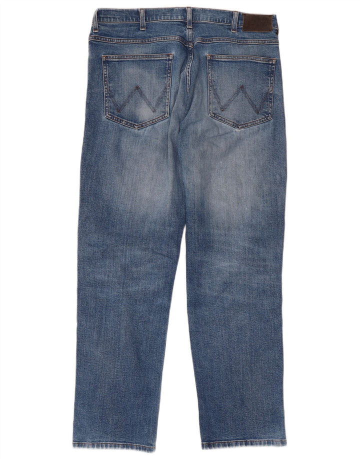 WRANGLER Blugi Distressed drepte pentru bărbați W34 L30 bumbac albastru