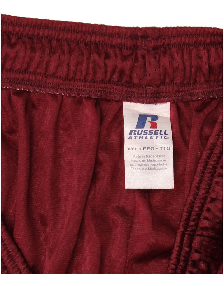 Pantaloni scurți sport Russell Athletic pentru bărbați, 2XL, poliester burgundă