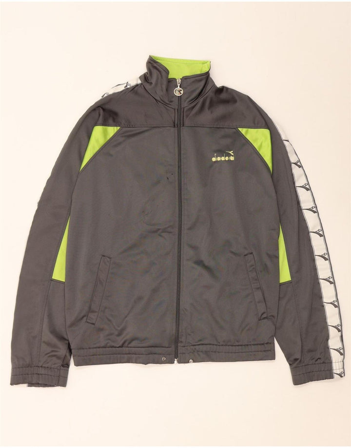 Jachetă de trening grafică pentru bărbați Diadora UK 40 Medium Gri Colorblock