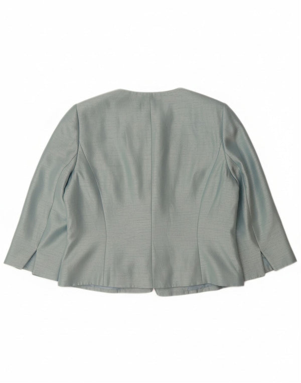 JACQUES VERT Jachetă pentru femei cu mânecă 3/4 cu 1 nasture, Marea Britanie 14, Albastru