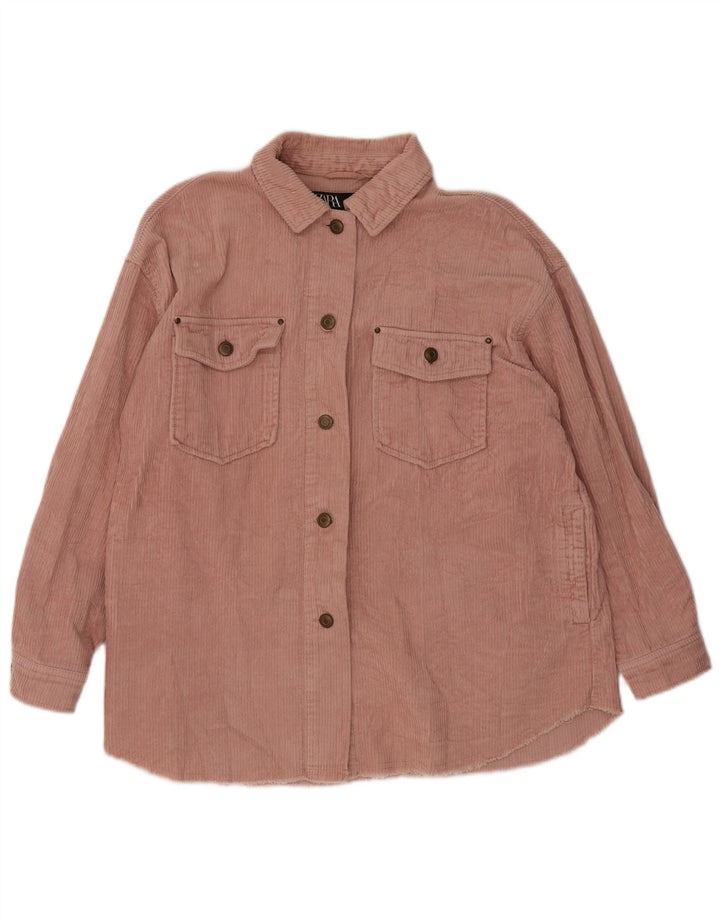 Cămașă oversize din velur pentru femei Zara UK 10 Mic roz