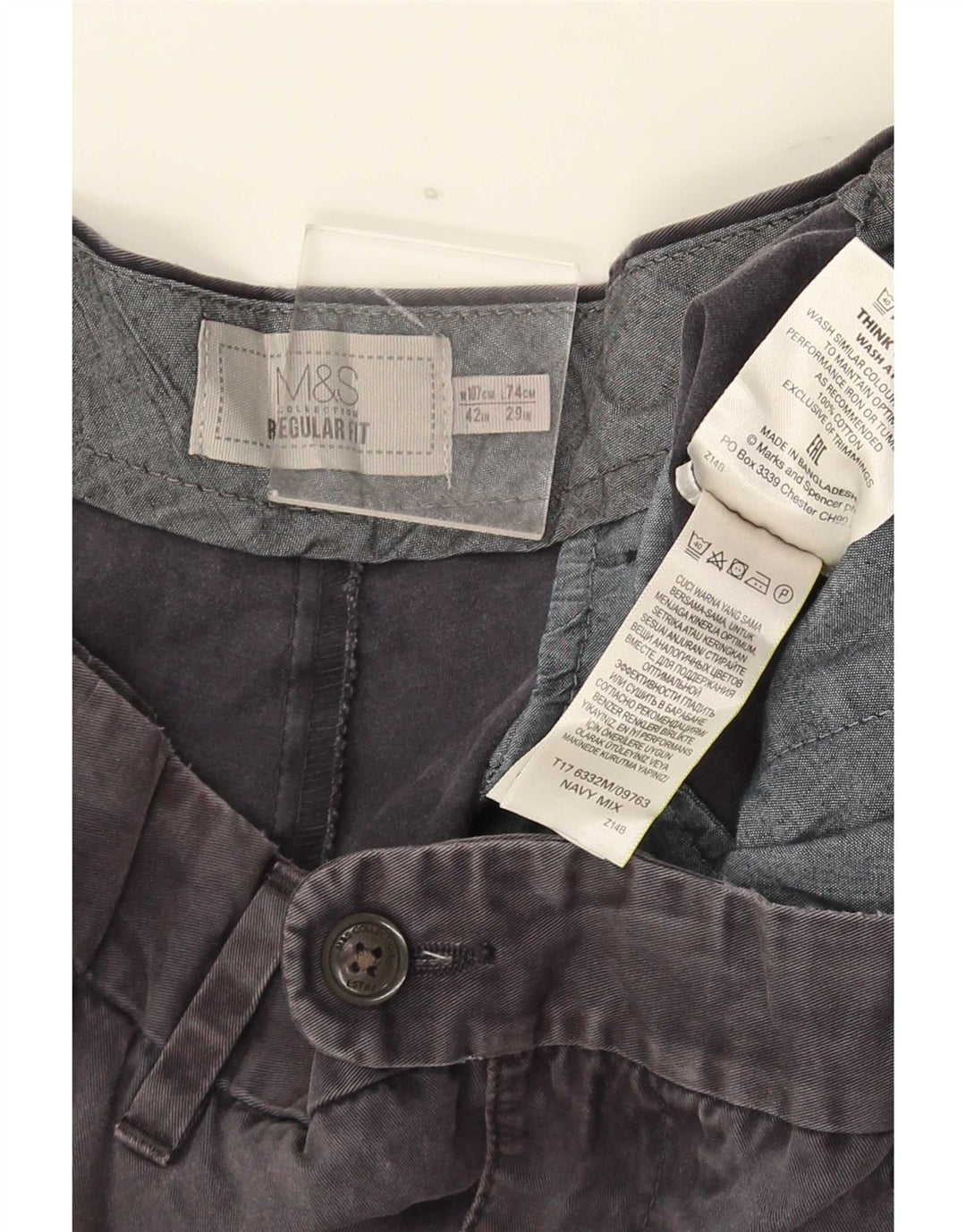 Marks & Spencer Pantaloni drepți pentru bărbați L42 L29 bumbac gri