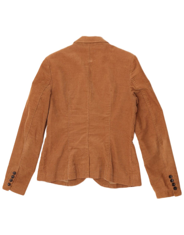Sacou blazer din velur cu 2 nasturi Esprit pentru femei UK 12, bumbac maro mediu
