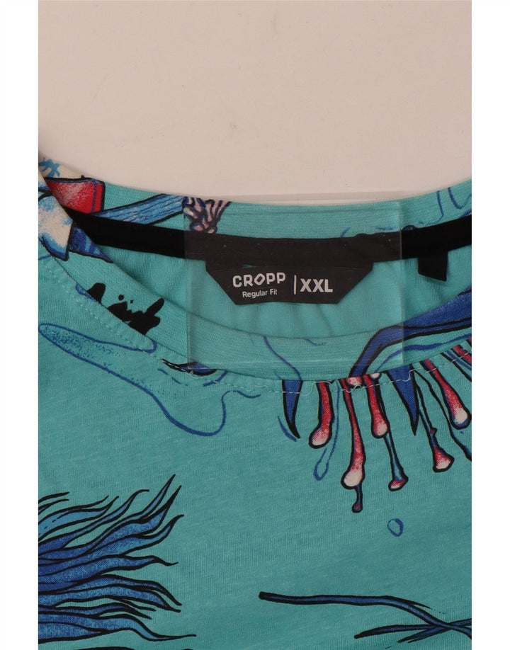 Tricou grafic Cropp pentru bărbați, cu croiala normală, 2XL, turcoaz