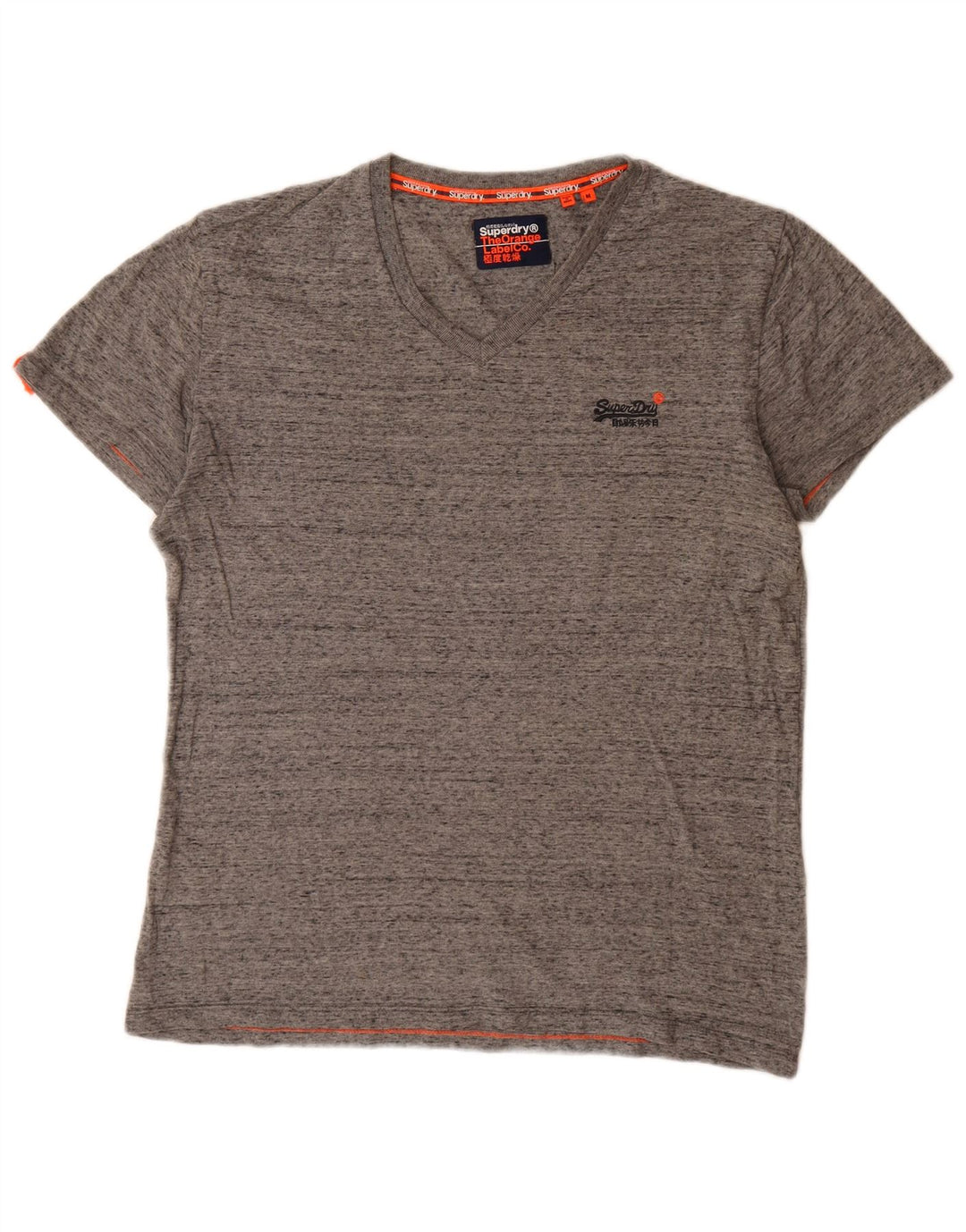 Tricou pentru bărbați Superdry Top din bumbac cu pete gri mediu