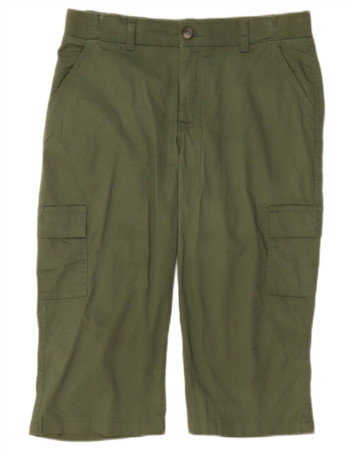 Pantaloni scurti cargo, cu talie medie, pentru femei, Lee, W32, kaki