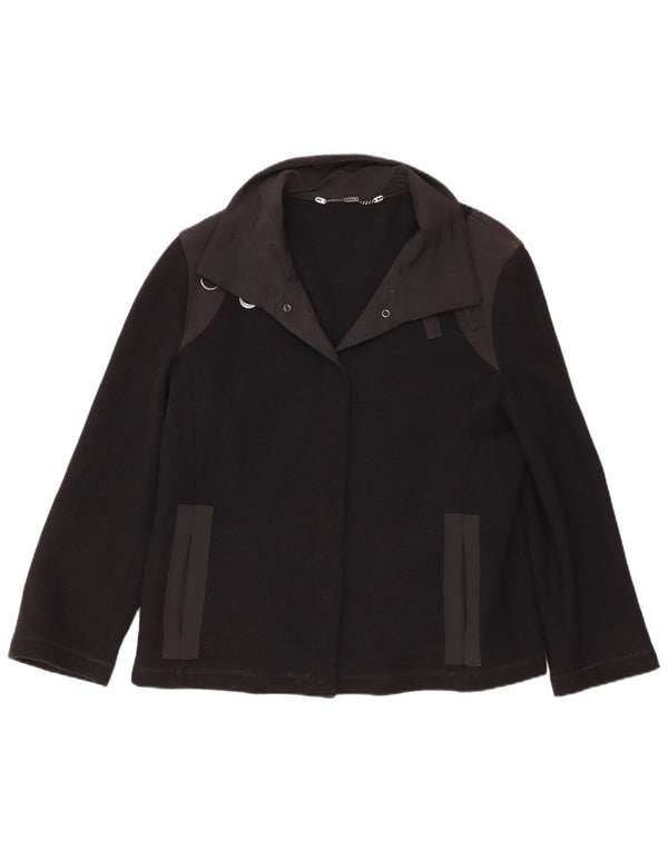 Krizia Womens Bomber Jacket UK 19 XL Black Wool