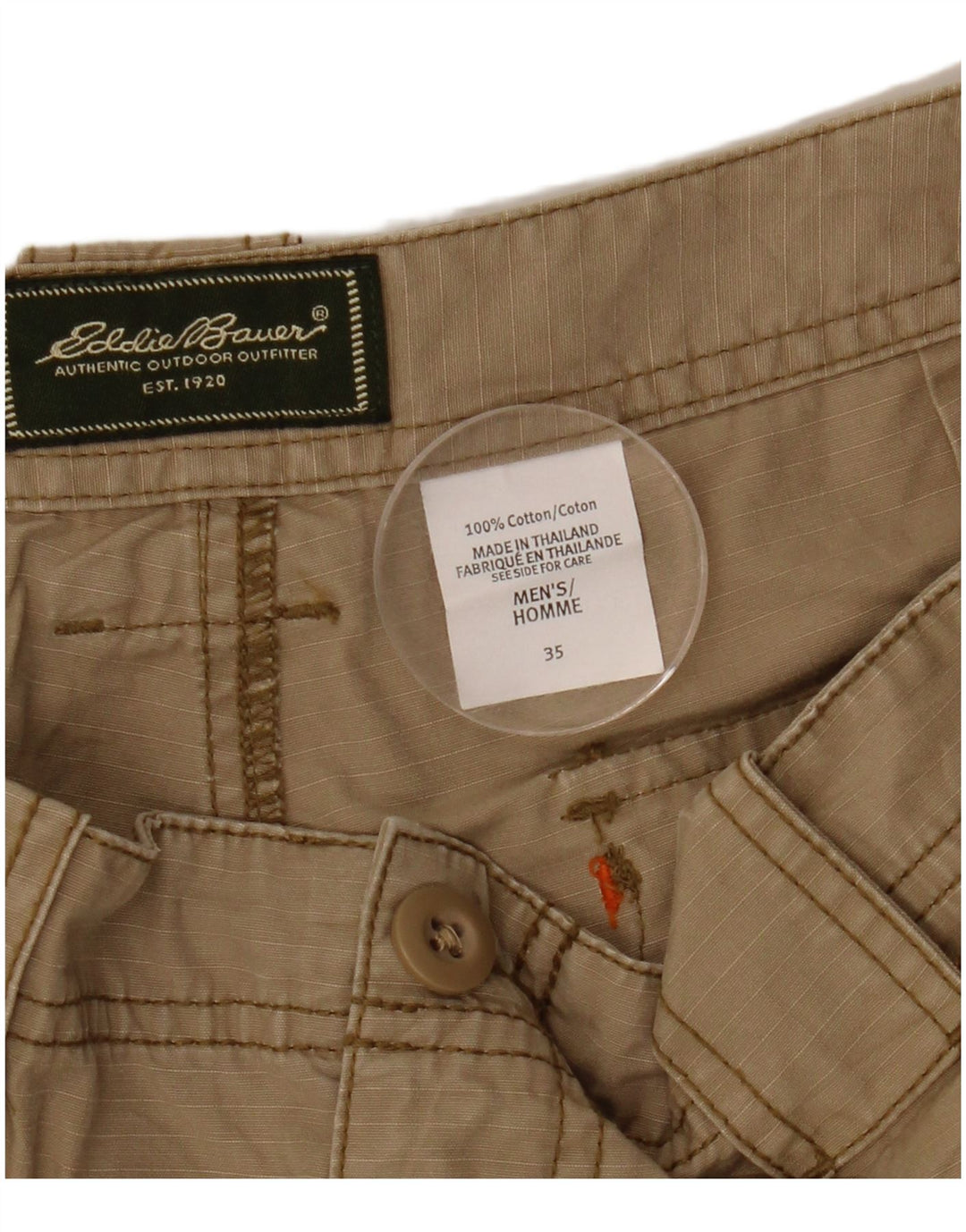 EDDIE BAUER Pantaloni scurți cargo pentru bărbați W35, bumbac, bej, mari
