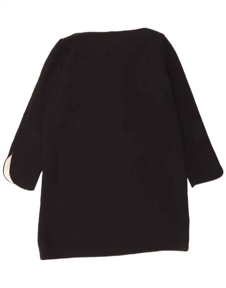 Rochie tunică cu mânecă lungă pentru femei Zara UK 12 Poliester mediu negru