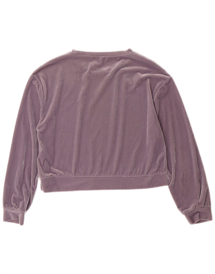 Top Crop Top cu mânecă lungă pentru femei Zara, 10, poliester violet mic