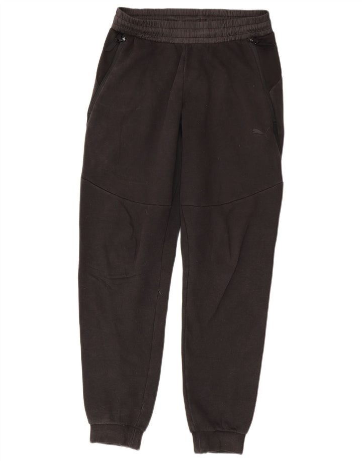 PUMA Mens Tracksuit Trousers Joggers Small Black Cotton