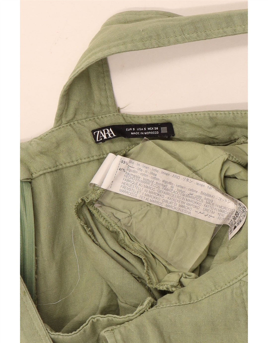 Pantaloni scurti Zara femei salopete mici W28 kaki in
