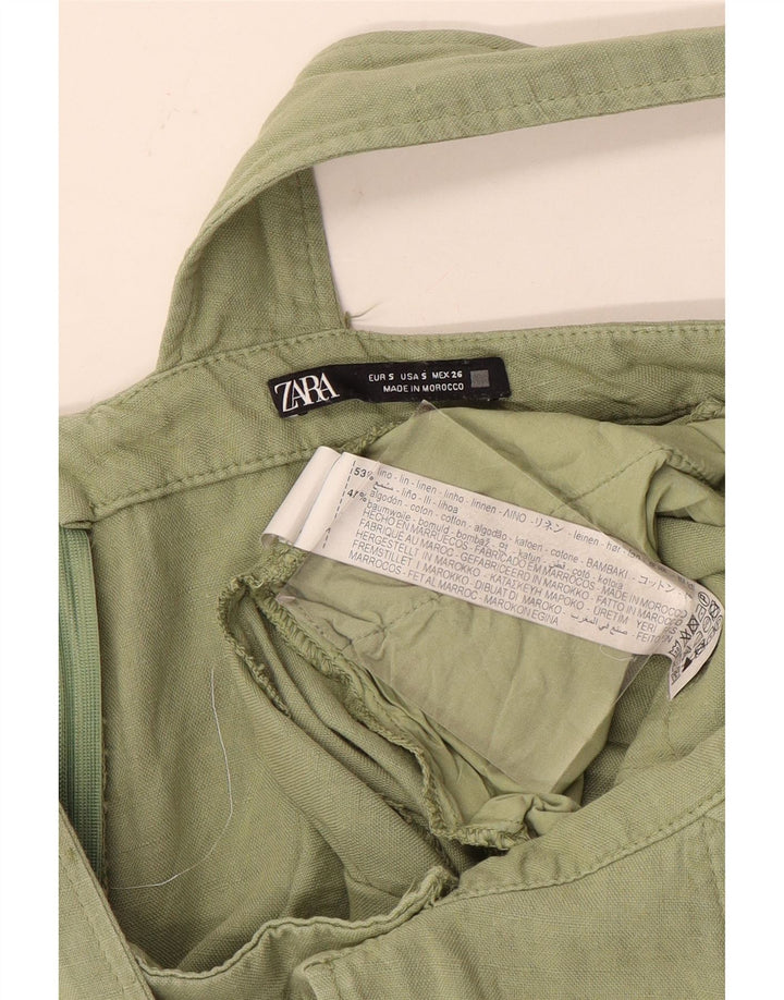 Pantaloni scurti Zara femei salopete mici W28 kaki in
