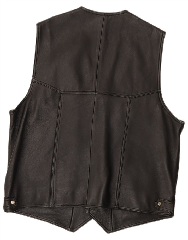 Vestă din piele vintage pentru bărbați IT 56 3XL neagră