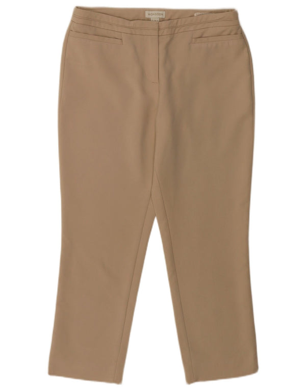 Monsoon Pantaloni slim pentru femei UK 10 Mici L30 L25 Bej Bumbac