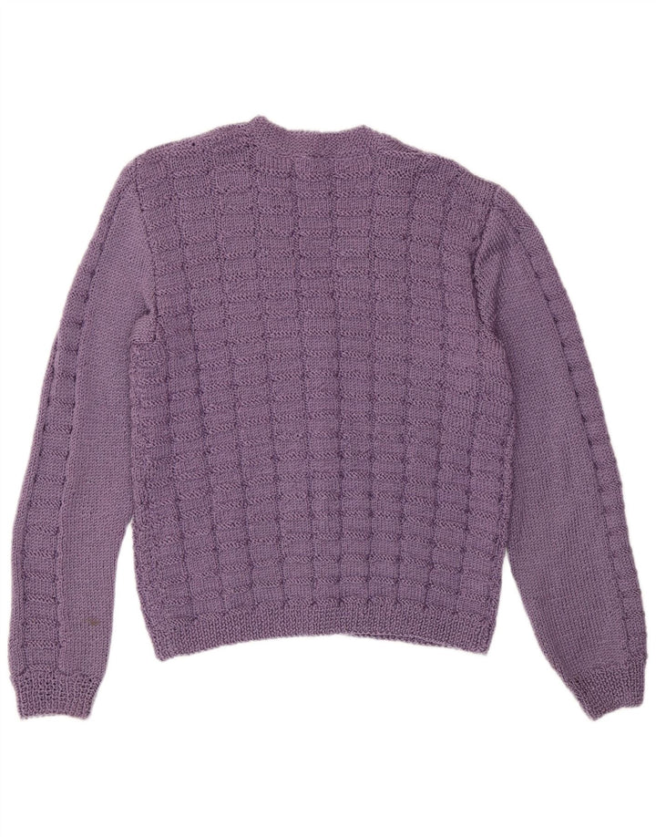 Pulover Cardigan Vintage pentru Damă UK 14 Violet Mediu