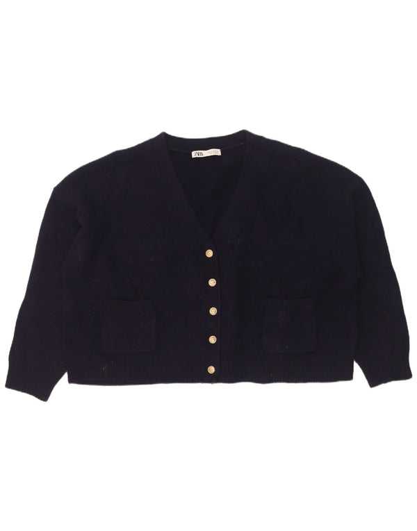 Pulover cardigan supradimensionat pentru femei Zara UK 18 XL Lână bleumarin