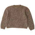 Pulover vintage pentru femei cu gât roșu și pulover UK 14 Medium Gri Pete