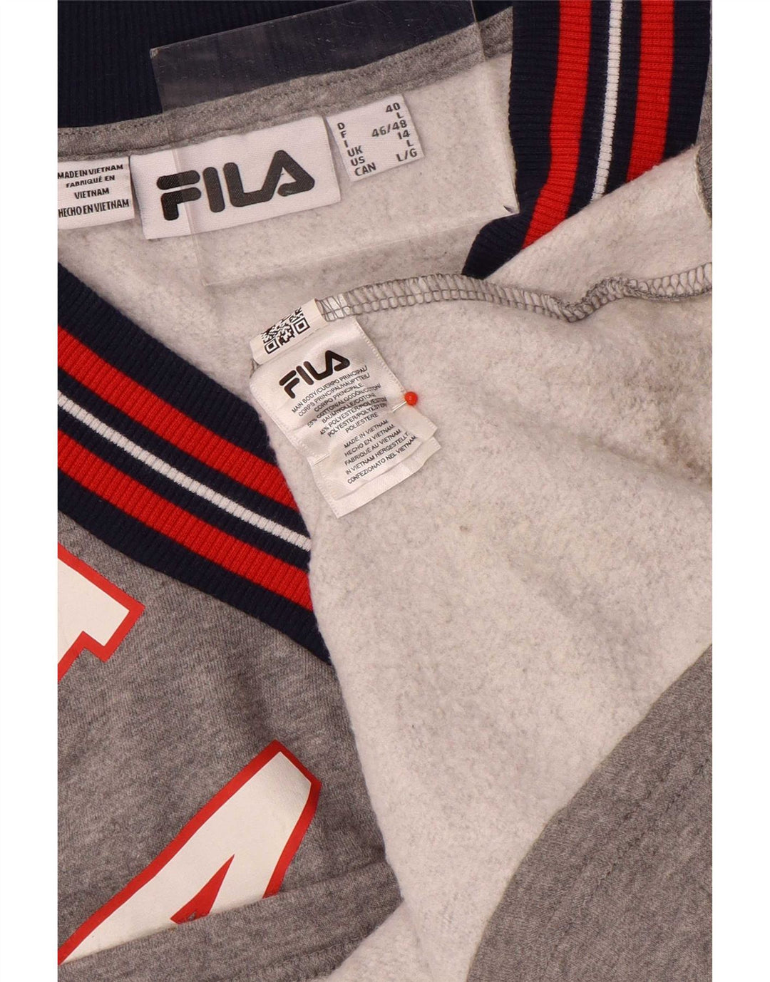 Pulover cu grafic pentru femei Fila UK 14, mare, gri Colorblock