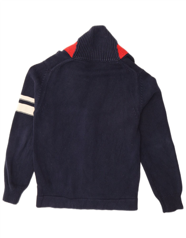 Pulover cardigan pentru bărbați FRED PERRY, bumbac color block, albastru bleumarin mediu