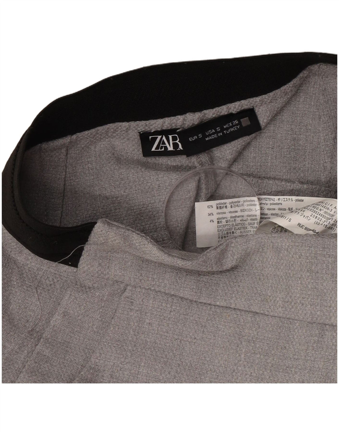 Pantaloni de costum slim pentru femei Zara Mici L26 L28 Poliester gri