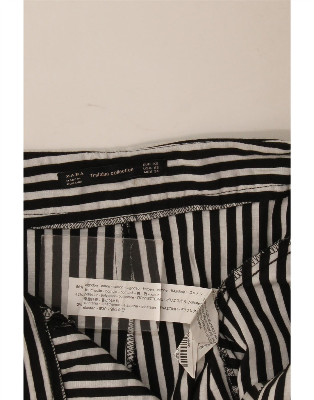 Fusta pentru femeie Zara UK 4 XS bumbac cu dungi negre