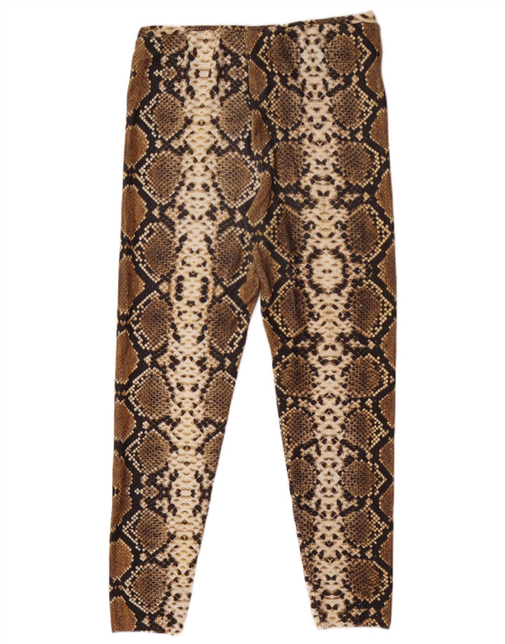 Leggings pentru femei Zara UK 12 Maro Mediu Poliester Animal Print