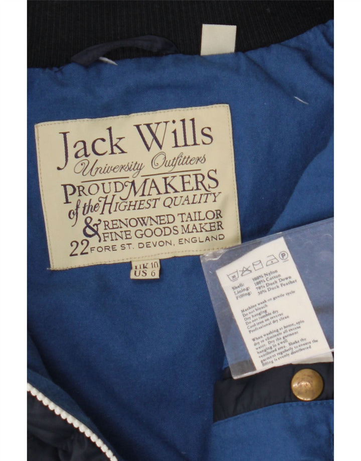 JACK WILLS Gilet căptușit supradimensionat pentru femei UK 10 Small Navy Blue Marine