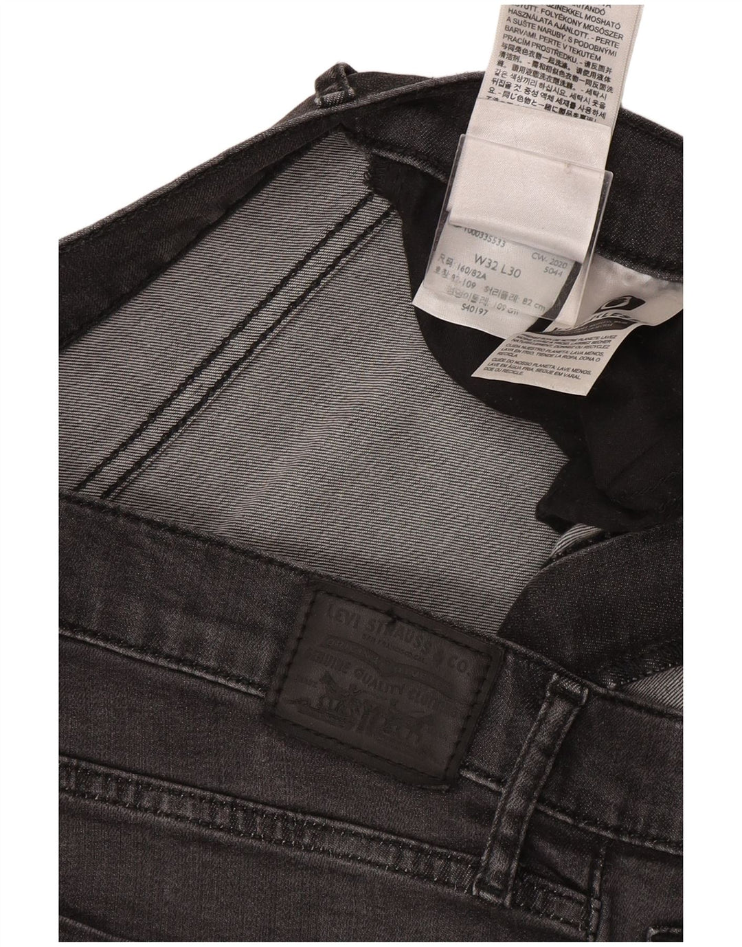 Blugi drepti cu talie mare Levi's 724 pentru femei L32 L30 Lyocell gri