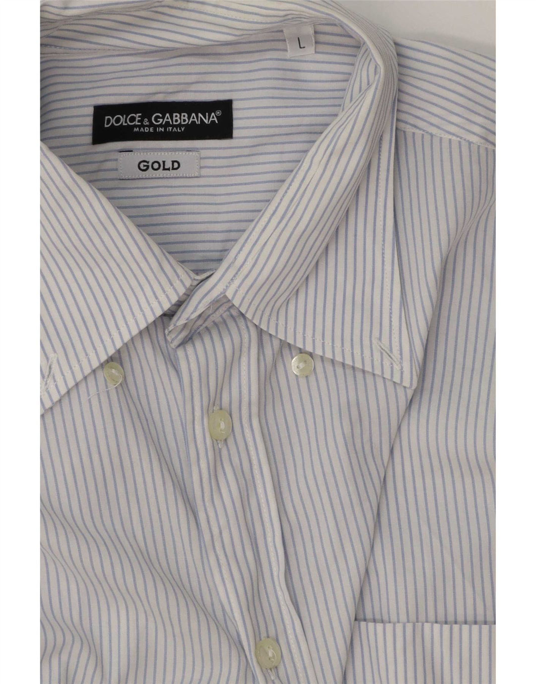 Cămașă pentru bărbați Dolce & Gabbana, mare, albastru, bumbac cu dungi