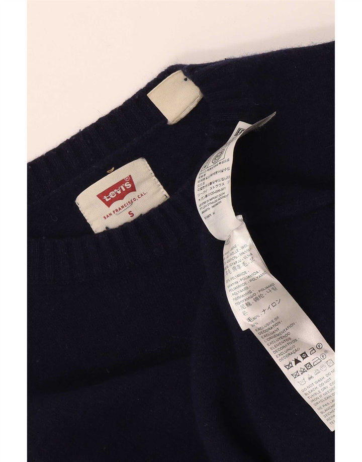 Pulover Levi's pentru damă, cu gât de barcă, UK 10, lână bleumarin mică
