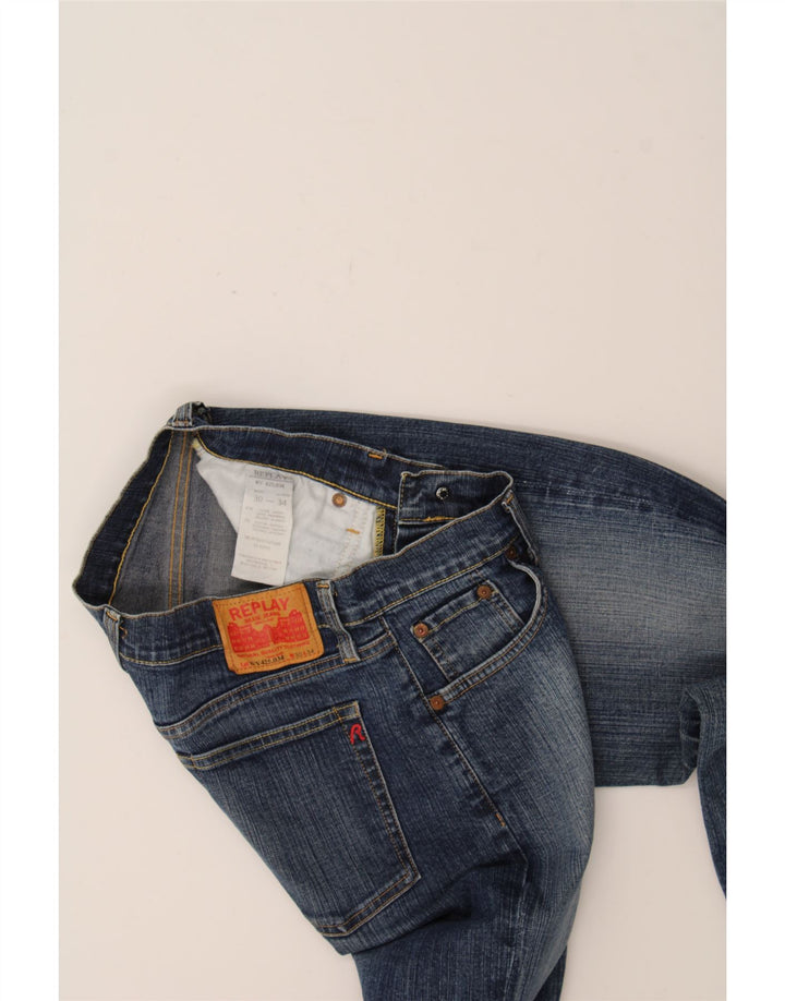 REPLAY Womens Straight Jeans W30 L31 Navy Blue Cotton Vintage Replay and Second-Hand Replay from Messina Hembry 