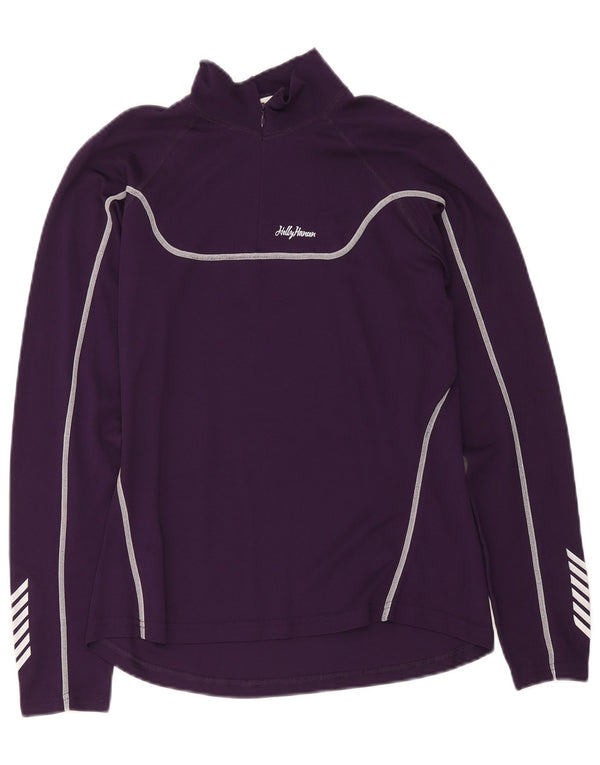 Top de trening Helly Hansen pentru femei, cu fermoar, cu gât, pulover, UK 18 XL, violet