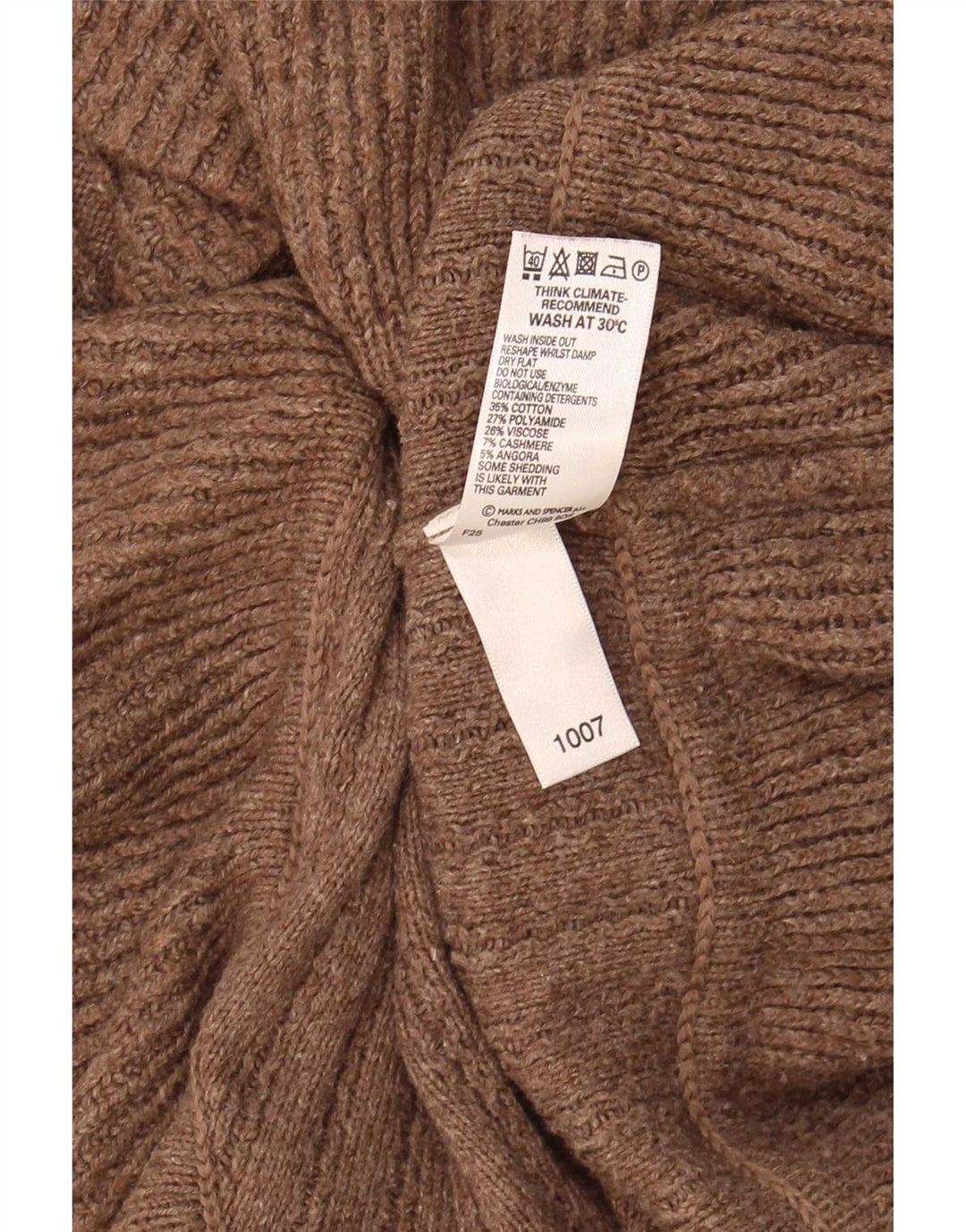 Pulover cardigan pentru femei Marks & Spencer UK 12, bumbac maro mediu