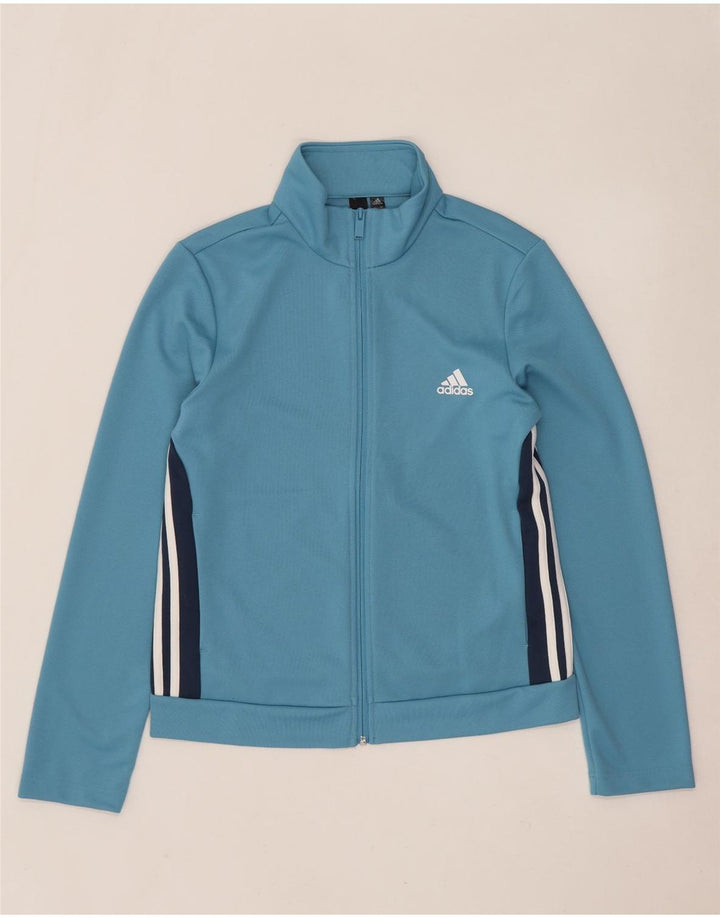 Jachetă de top pentru trening Adidas pentru femei UK 161/18 Large Blue Colorblock