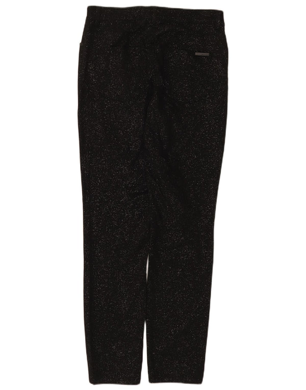 Phase Eight Pantaloni casual subțiri pentru femei UK 12 Medium W30 L29 Negru cu pete