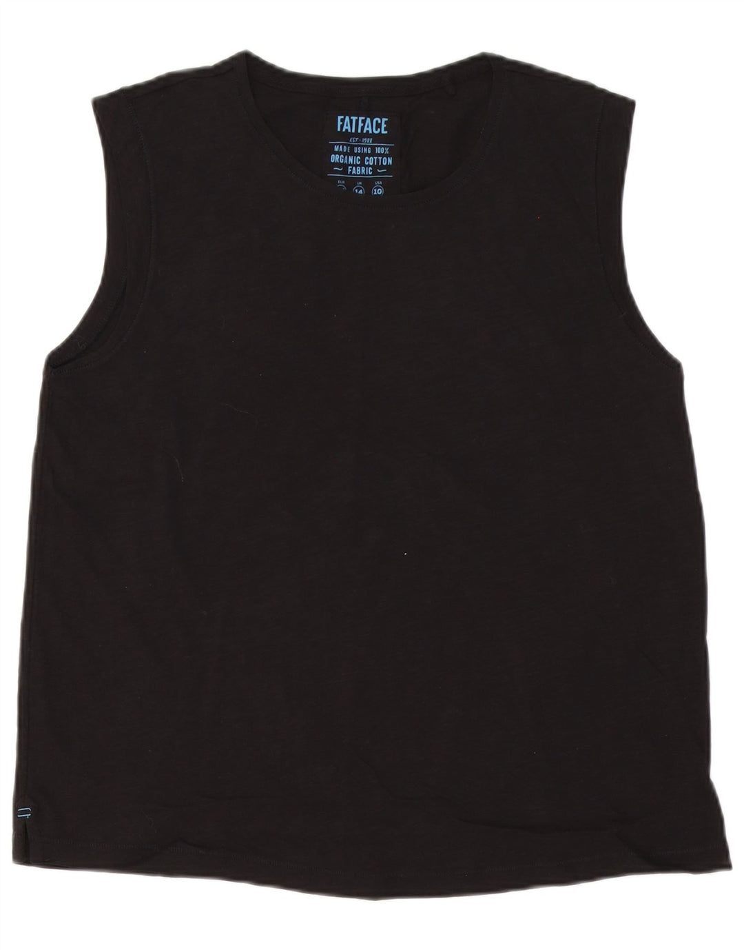 Fat Face Femei Vest Vest Top UK 14 Mare Bumbac Negru